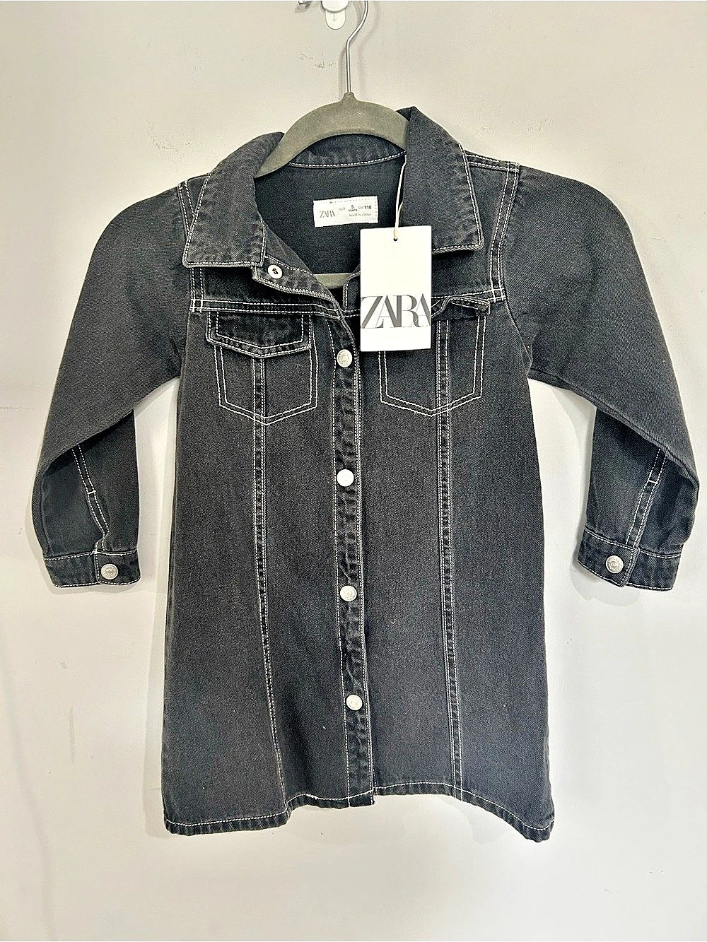 Zara Black Denim Jacket Size 5